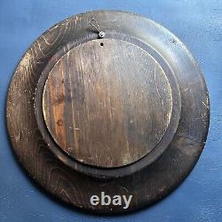 Vintage Antique Hand Carved Wooden 1916 German Eagle Wall Plate Black Forest