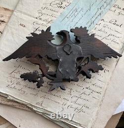Vintage-Antique Swiss Black Forest Hand Carved Eagle Pocket Watch Stand, Holder