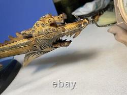 Vintage Asain Blow Dart Gun Dragon Eagle Hand carved