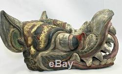 Vintage Balinese Mask Jati Ayu Garuda Eagle Hand Carved Indonesian Bali folk art