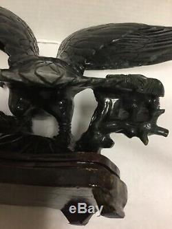 Vintage Beautiful Green Eagle Statue Hand Carved