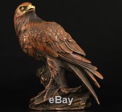 Vintage Collection Chinese Bronze Hand Carved Statue Lifelike Eagle Box Casting