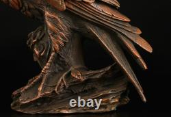 Vintage Collection Chinese Bronze Hand Carved Statue Lifelike Eagle Box Casting