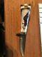 Vintage Custom Made Hunting Knife With Hand Carved American Eagle On Stag Handle