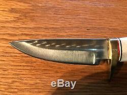 Vintage Custom Made Hunting Knife with hand carved American Eagle on Stag handle