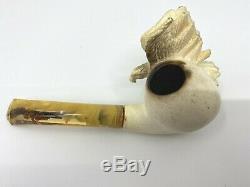 Vintage Eagle Meerschaum Pipe Hand Carved With Case