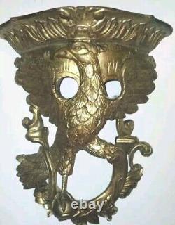 Vintage Eagle Sconce/Shelf Hand-Carved Gold 16.5 Tall x 14 Wide