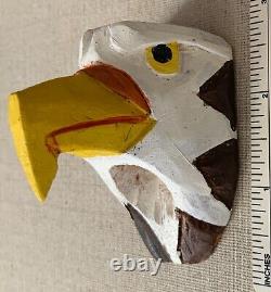 Vintage Ed Choby BALD EAGLE Boy Scout Hand Painted Carved NECKERCHIEF SLIDE