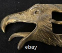 Vintage Hand-Carved Bald Eagle Sterling Belt Buckle Signed By Arnold Goldstein