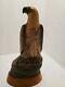 Vintage Hand Carved Buffalo Horn Perched Eagle Made In Thailand