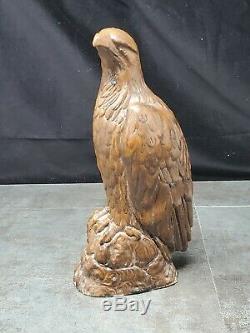 Vintage Hand Carved Corfu Marble Eagle Statue By Kingmaker