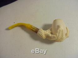 Vintage Hand Carved EAGLE CLAW CB 38 MEERSCHAUM ESTATE TOBACCO SMOKING PIPE