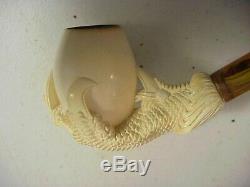 Vintage Hand Carved EAGLE CLAW CB 38 MEERSCHAUM ESTATE TOBACCO SMOKING PIPE