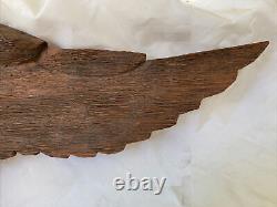 Vintage Hand Carved Eagle Artisan Made MidCen Colonial 34 Litchfield County CT