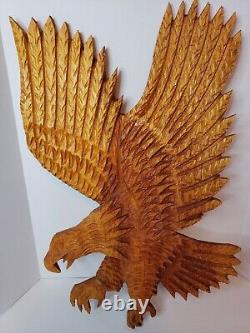 Vintage Hand Carved Eagle Wall Art