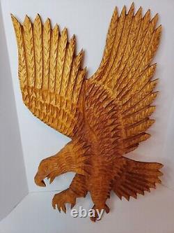 Vintage Hand Carved Eagle Wall Art