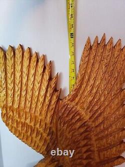 Vintage Hand Carved Eagle Wall Art