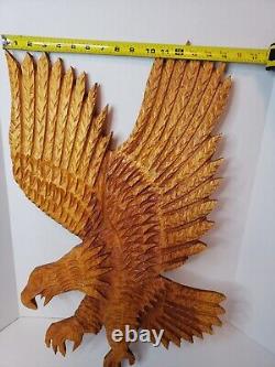 Vintage Hand Carved Eagle Wall Art