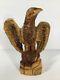 Vintage Hand Carved Folk Art Wooden America Eagle Bird Statue Figure N 10 S15