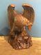 Vintage Hand Carved Folk Art Wooden America Eagle Bird Statue Figure Nice