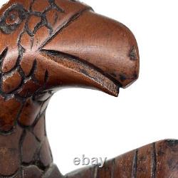 Vintage Hand Carved Ironwood Eagle Figurine Signed Peter Nish 1983 Parrot