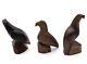 Vintage Hand Carved Ironwood Wooden Eagle Bird Hawk Falcon Statues Lot Of 3