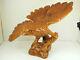 Vintage Hand Carved Majestic Landed Wooden Eagle Statue 16 Spread Wings #16