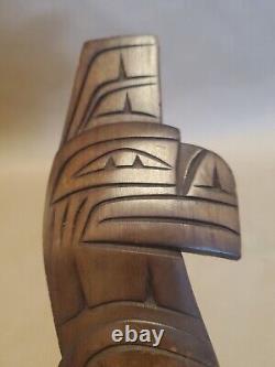 Vintage Hand Carved Totem Eagle over Beaver Paul Joseph Squamish B. C. Canada