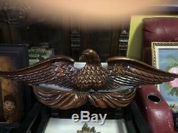 Vintage Hand Carved Wall Wooden Eagle spread wings