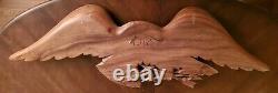 Vintage Hand Carved Wood Folk Art Bellamy Style Eagle Plaque 44 X 14x 5 Large