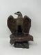 Vintage Hand Carved Wooden 9-1/2 Tall Eagle Bird Statue Sculpture