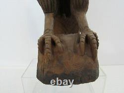 Vintage Hand Carved Wooden Bald Eagle Sculpture Circa 1960's (Pg40C)