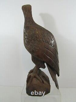 Vintage Hand Carved Wooden Bald Eagle Sculpture Circa 1960's (Pg40C)