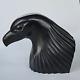 Vintage Hand Carved And Polished Solid Onyx Eagle Head Sculpture 9h X6w× 11.7