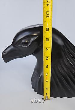 Vintage Hand Carved and Polished Solid Onyx Eagle Head Sculpture 9H x6W× 11.7