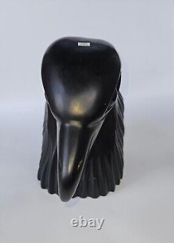 Vintage Hand Carved and Polished Solid Onyx Eagle Head Sculpture 9H x6W× 11.7