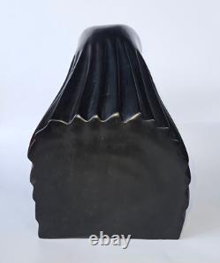 Vintage Hand Carved and Polished Solid Onyx Eagle Head Sculpture 9H x6W× 11.7