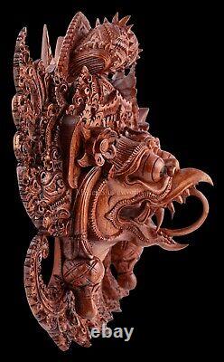 Vintage Hand-carved Mask Garuda Bali Wood Wall Art God Bird Guardian Eagle Rare