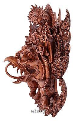 Vintage Hand-carved Mask Garuda Bali Wood Wall Art God Bird Guardian Eagle Rare