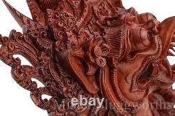 Vintage Hand-carved Mask Garuda Bali Wood Wall Art God Bird Guardian Eagle Rare