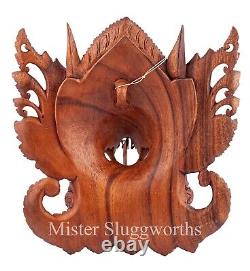 Vintage Hand-carved Mask Garuda Bali Wood Wall Art God Bird Guardian Eagle Rare