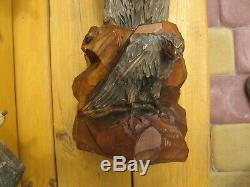 Vintage Huge Eagle (falcon) USSR Russian Hand Carved Wood Figure+gift small eagl