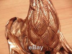 Vintage Pair of Hand Carved WOOD Wall Hung Guilded Golden Eagles bracket sconce