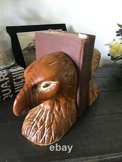 Vintage Sarried from Spain Hand Carved Wood Eagle Bookends
