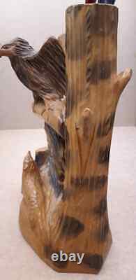 Vintage Soviet Russian Hand Carved Wooden Eagle Figurine Statuette Ussr