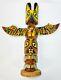 Vintage Tall 19 Northwest Coast Totem Stamped Hand Carved Chief White Eagle
