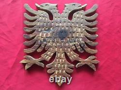 Vintage Wooden Eagle Hand Carved Albania Kosovo Eagle One Heart One Symbol Great