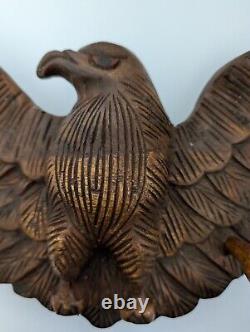 Vintage Wooden Hand Carved Eagle 2 Peg Coat Rack