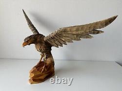 Vintage Wooden Hand Carved Eagle bird 15x23