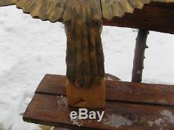 Vintage big Eagle (falcon) USSR Russian Hand Carved Wood Figure